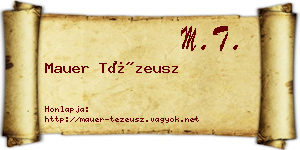 Mauer Tézeusz névjegykártya